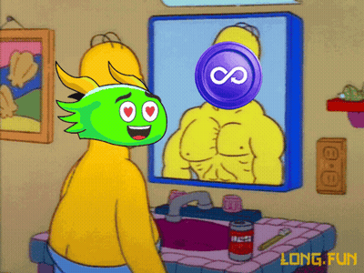 A Cartoon Of Homer Simpson Looking At Himself In A Mirror With A Purple Coin With The Letter S On It GIF