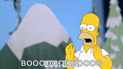 A Cartoon Of Homer Simpson Screaming With The Words Booo Written Below Him GIF