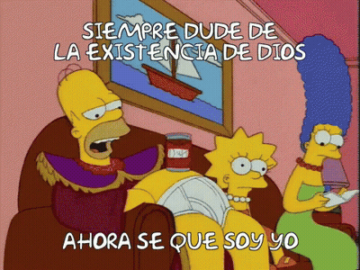A Cartoon Of Homer Simpson Sitting On A Couch With Marge And Lisa Behind Him GIF