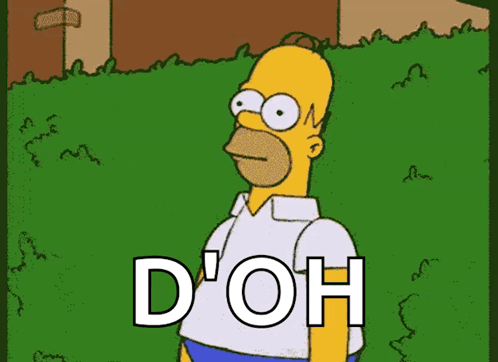 A Cartoon Of Homer Simpson Standing In A Grassy Field With The Words D ' Oh Written On The Bottom GIF