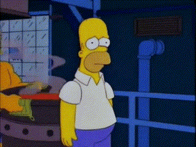 A Cartoon Of Homer Simpson Standing In Front Of A Fence GIF