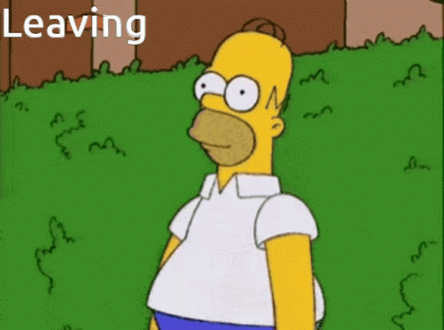 Homer Simpson Standing With Leaving Text GIF