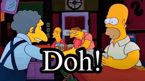 A Cartoon Of Homer Simpson Talking To A Man With The Word Doh On The Bottom Right GIF
