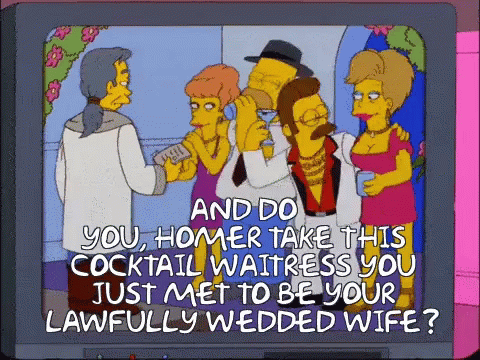 A Cartoon Of Homer Simpson Talking To His Wife GIF