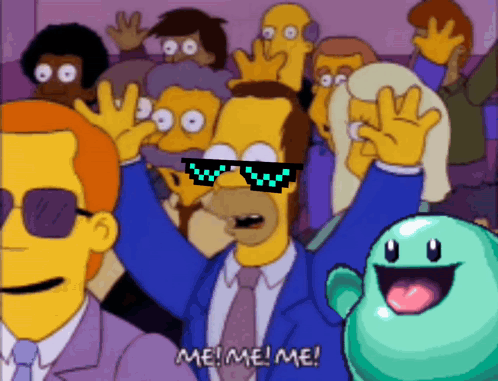 Homer Wearing Sunglasses Saying Me Me Me GIF