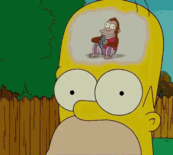 Homer Simpson With Monkey In His Mind GIF
