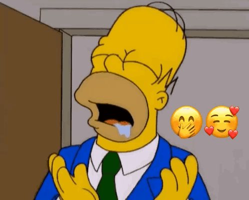 A Cartoon Of Homer Simpson With A Tear Running Down His Face GIF