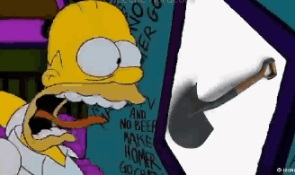 A Cartoon Of Homer Simpson With His Mouth Open And A Pipe GIF