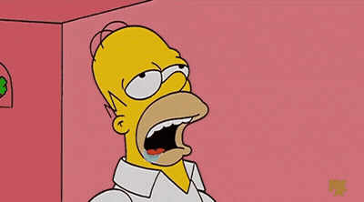 A Cartoon Of Homer Simpson With His Mouth Open And Tears Running Down His Face GIF