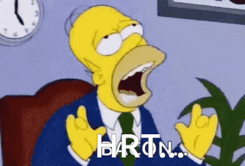 A Cartoon Of Homer Simpson With His Mouth Open And The Word Hartn Written On The Bottom GIF