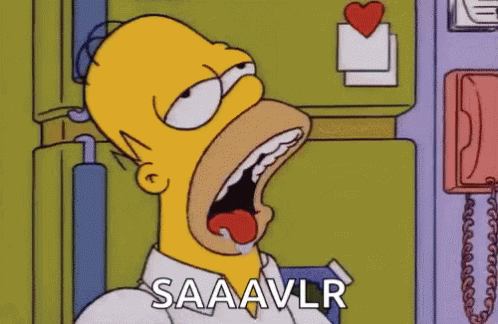 A Cartoon Of Homer Simpson With His Mouth Open And The Words Saaavlr Above Him GIF