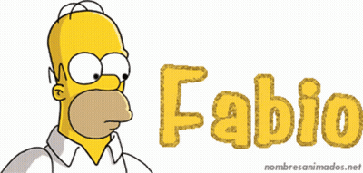 A Cartoon Of Homer Simpson With The Name Fabio GIF