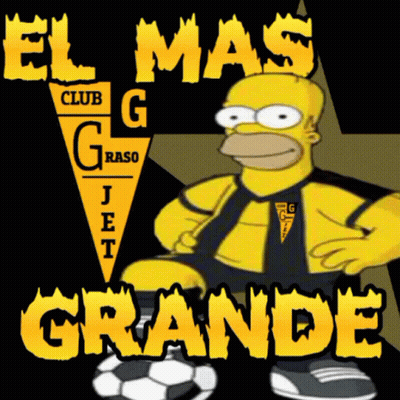 A Cartoon Of Homer Simpson With The Words El Mas Club G Raso Jet Grande GIF