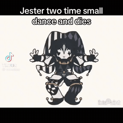 A Cartoon Of Jester Two Times Small Dance And Dies GIF