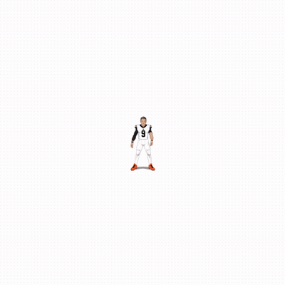 A Cartoon Of Joe Burrow From Cincinnati Holding His Fist Up GIF