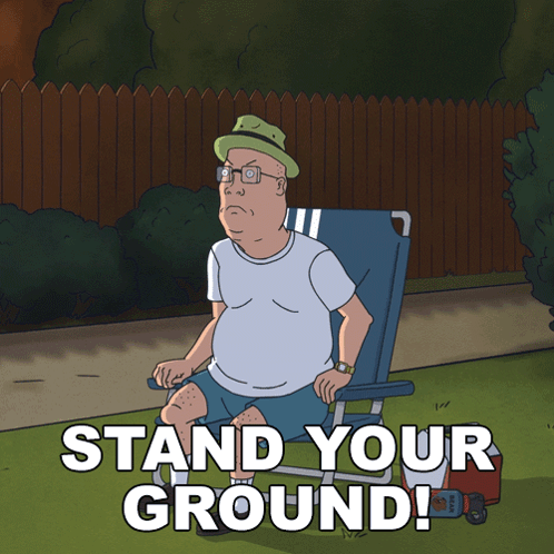 A Cartoon Of King Billy Sitting In A Chair With The Words Stand Your Ground Below Him GIF