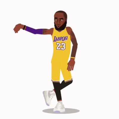 A Cartoon Of Lebron James Wearing A Yellow Labron 23 Jersey GIF