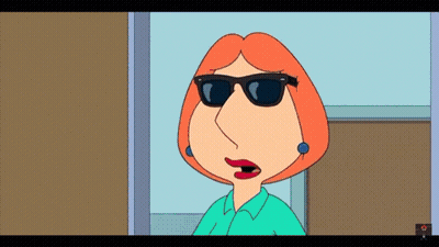 A Cartoon Of Lois Griffin Wearing Sunglasses And Earrings GIF