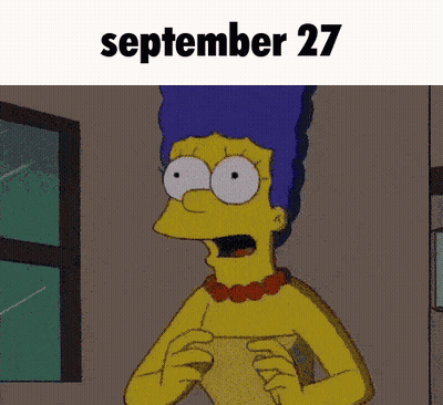 A Cartoon Of Marge Simpson With The Date September 27 On The Bottom GIF