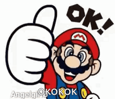 A Cartoon Of Mario Giving A Thumbs Up And Saying Ok . GIF