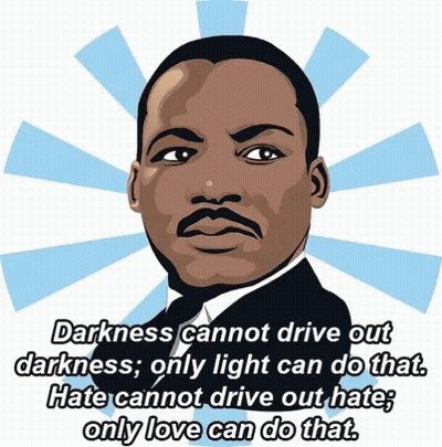 A Cartoon Of Martin Luther King Jr. With A Quote About Darkness GIF