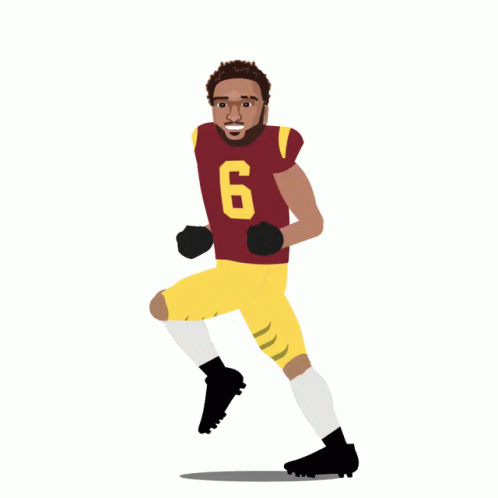 A Cartoon Of Michael Pittman Jr Holding A Football In The Air GIF
