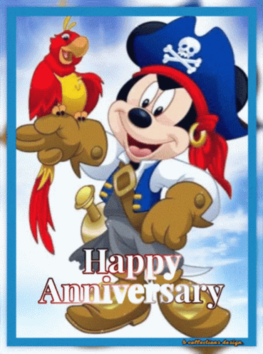 A Cartoon Of Mickey Mouse Dressed As A Pirate GIF