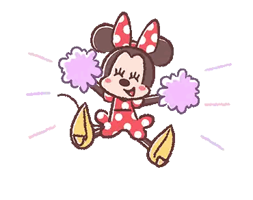 A Cartoon Of Minnie Mouse Jumping In The Air Sticker
