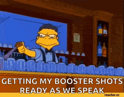 Moe From Simpsons Getting Booster Shots GIF