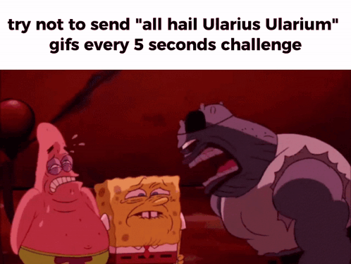 A Cartoon Of Patrick Star And Spongebob Saying " Try Not To Send " GIF