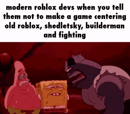 A Cartoon Of Patrick Star And Spongebob Talking About Modern Roblox GIF