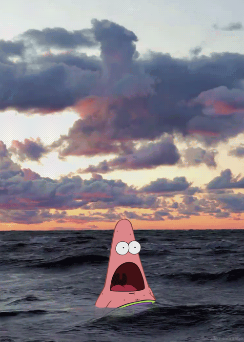 Patrick Star Floating In Ocean GIF