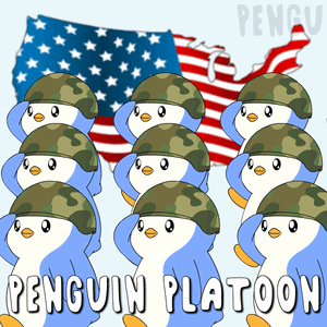 A Cartoon Of Penguins In Military Uniforms With The Words Penguin Platoon GIF