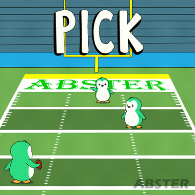 A Cartoon Of Penguins On A Football Field That Says Pick GIF
