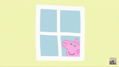 A Cartoon Of Peppa Pig Waiting At That Window For 3 Days GIF