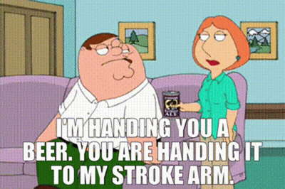 A Cartoon Of Peter Griffin Sitting On A Couch Talking To A Woman GIF