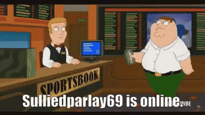 A Cartoon Of Peter Griffin Standing In Front Of A Sportsbook Counter GIF