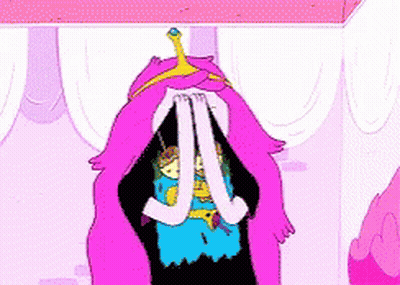 A Cartoon Of Princess Bubblegum Holding A Crown On Her Head GIF