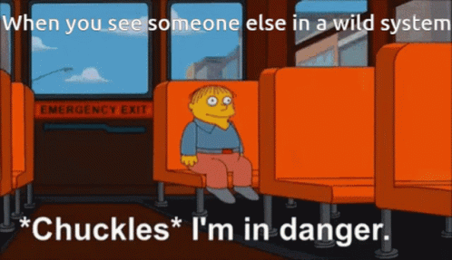 A Cartoon Of Ralph From The Simpsons Sitting On A Bus With The Words " When You See Someone Else In A Wild System " GIF