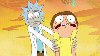 A Cartoon Of Rick And Morty Is Being Displayed On A Screen GIF