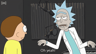 A Cartoon Of Rick And Morty Talking To Each Other With Rick Saying Oh Yeah GIF