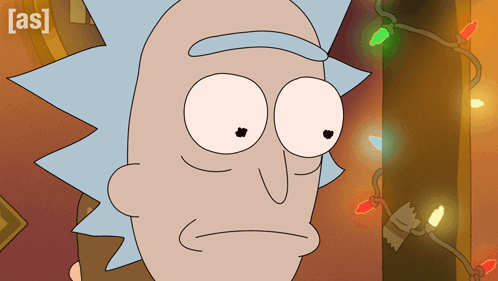 A Cartoon Of Rick From Rick And Morty With The Words [ As ] On The Bottom Right GIF