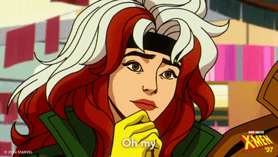 A Cartoon Of Rogue From The X-Men Series Says Oh My GIF