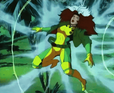 A Cartoon Of Rogue From The X-Men Series GIF