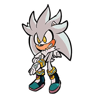A Cartoon Of Silver The Hedgehog From The Video Game Sonic The Hedgehog . Sticker
