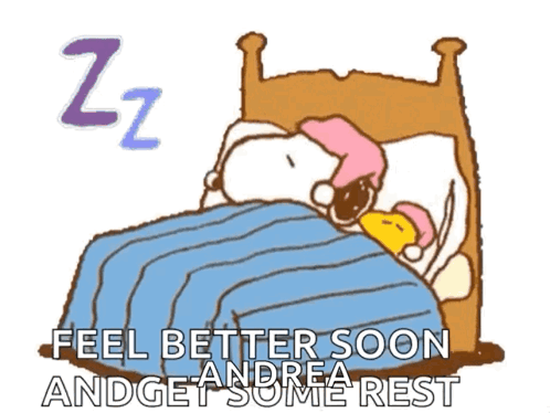 A Cartoon Of Snoopy And Woodstock Sleeping In A Bed GIF