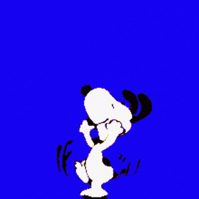A Cartoon Of Snoopy On A Red Background Dancing GIF