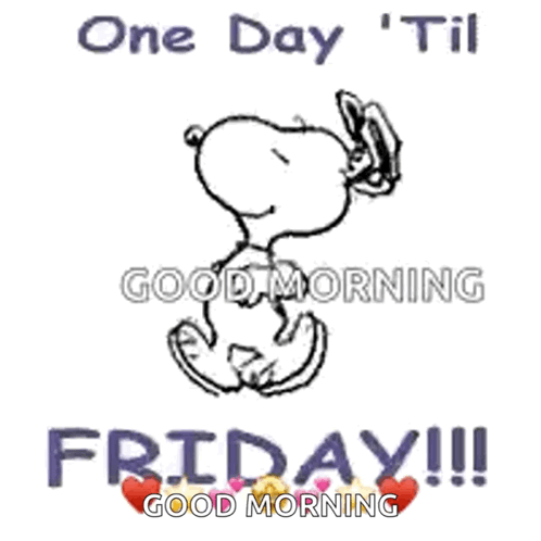 A Cartoon Of Snoopy Saying Good Morning Friday GIF