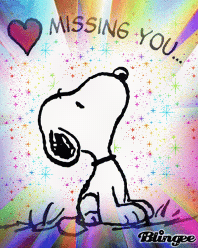 A Cartoon Of Snoopy With A Heart And The Words Missing You GIF
