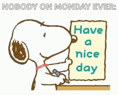 A Cartoon Of Snoopy Writing On A Piece Of Paper That Says " Have A Nice Day " GIF